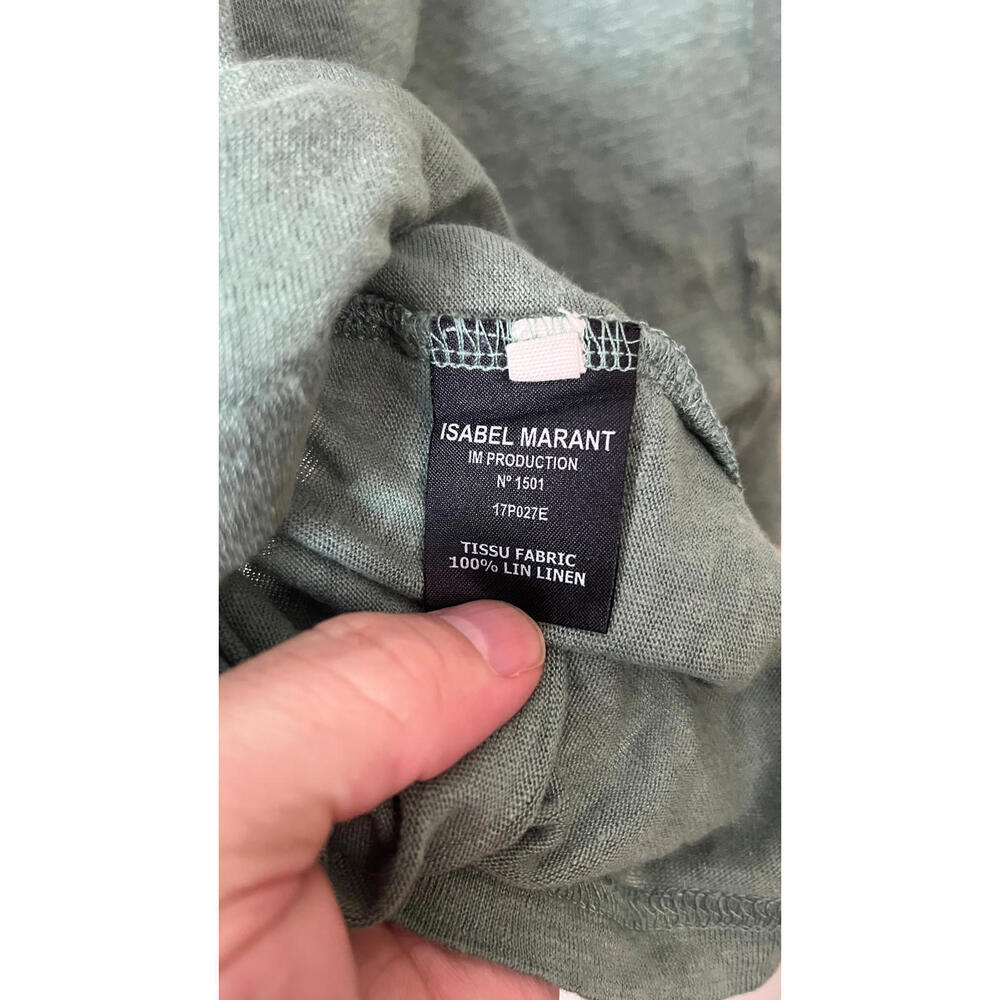 ISABEL MARANT ETOILE LINEN BLOUSE TEAL SMALL - Picture 5 of 7